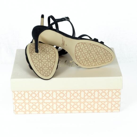 Jewel Badgley Mischka High Heel Sandals Black Sparkly Ambre 9 NWT - Picture 5 of 8